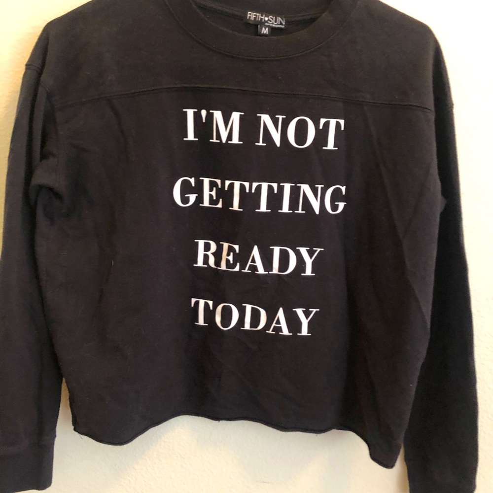Fifth Sun Black lounge cropped sweatshirt- Sz Med